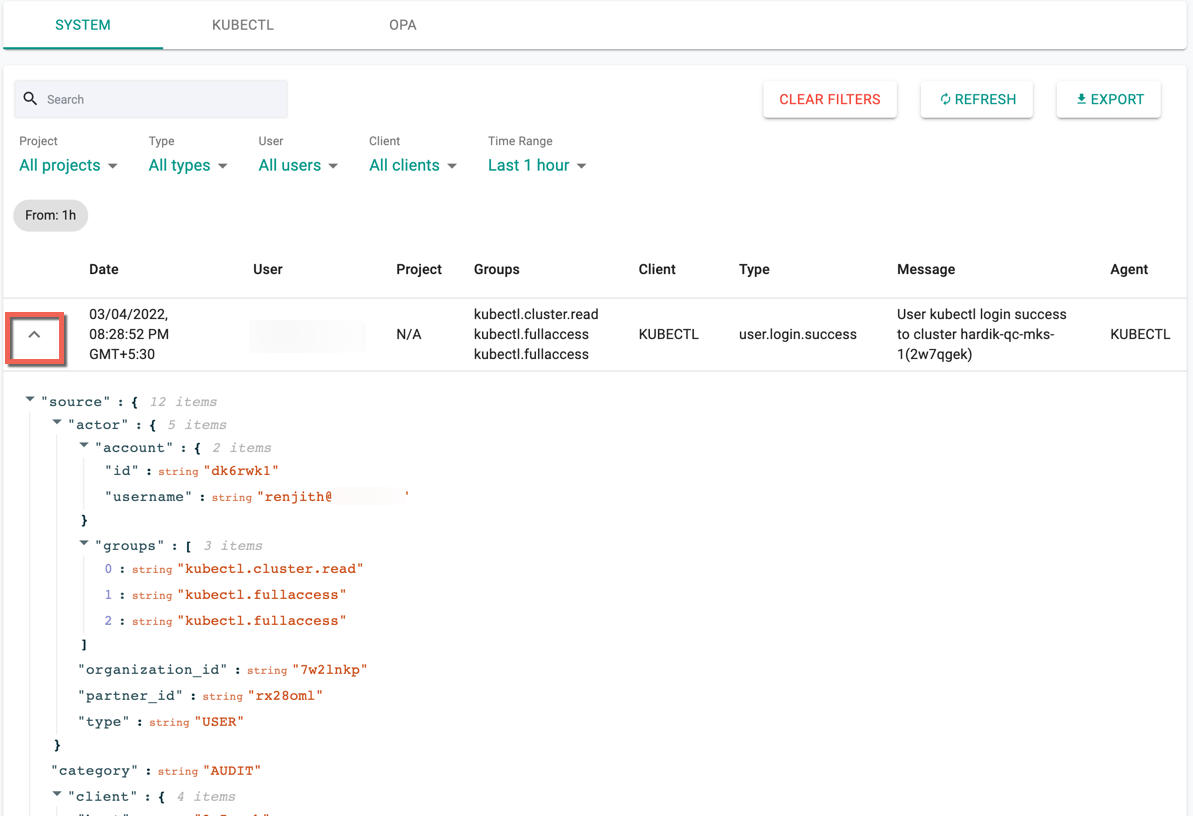 Audit Logs Json
