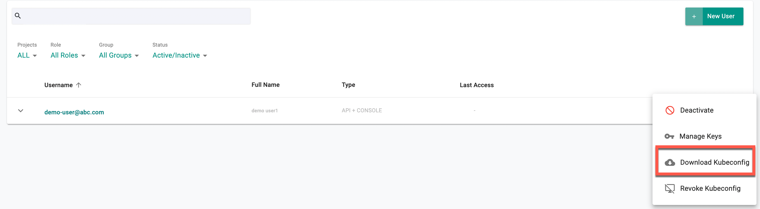Download Kubeconfig