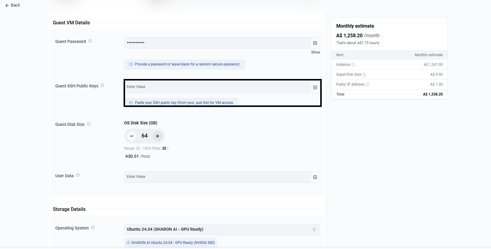 Configure guest access details