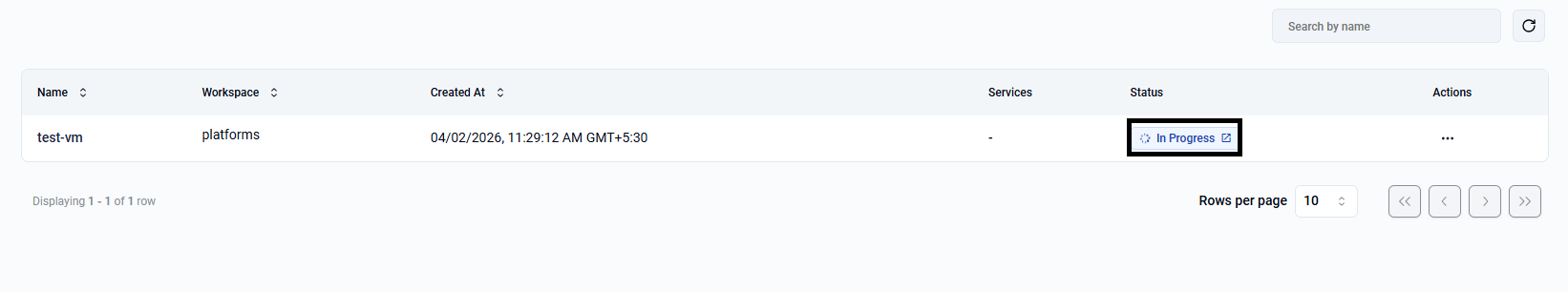 VM deployment in progress